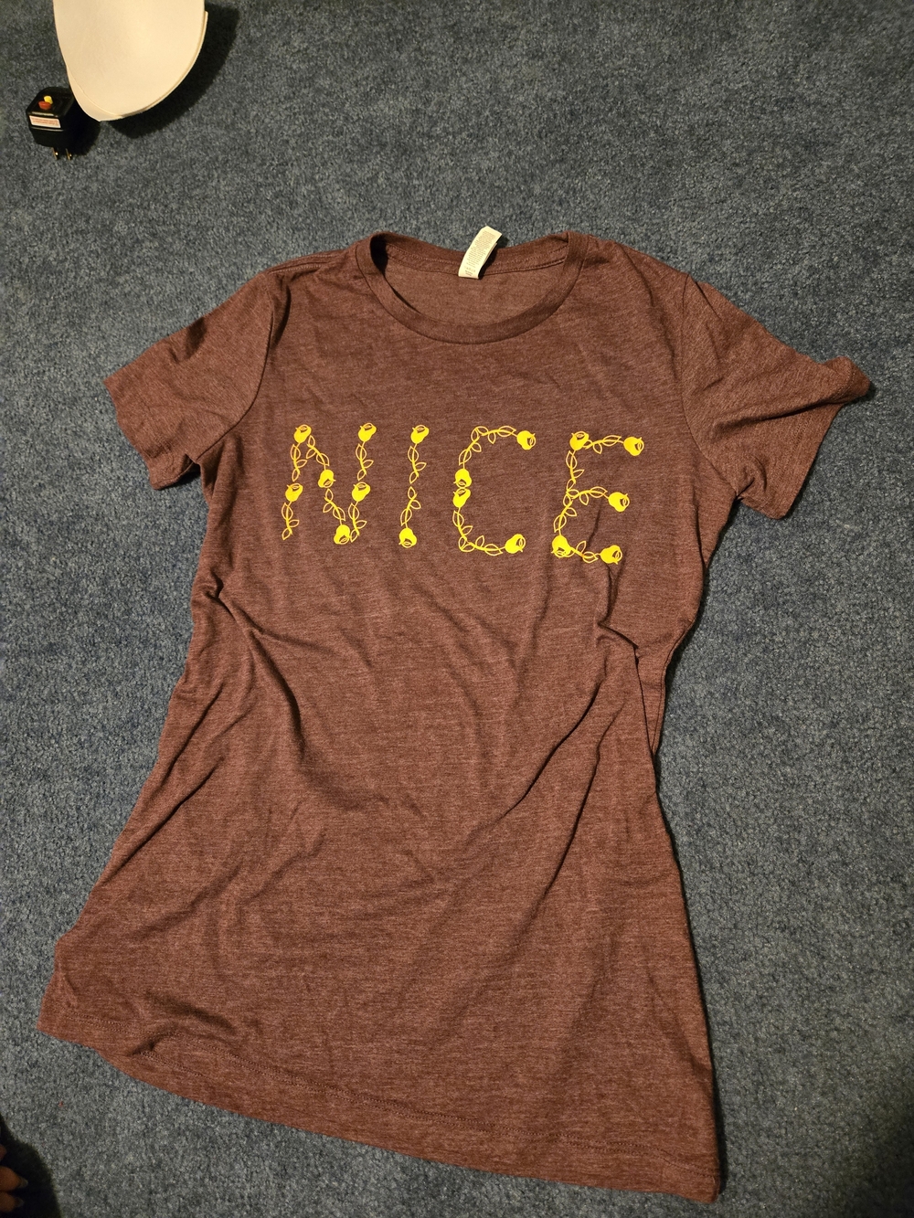 Women’s Graphic Tee with Yellow Floral Detail
